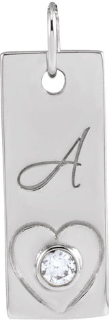 Platinum Engravable Heart Necklace or Pendant