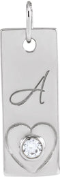 Platinum Engravable Heart Necklace or Pendant