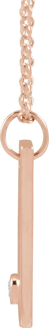 14K Gold Engravable Heart Necklace or Pendant - Rose Gold - view 2