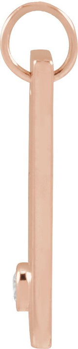 14K Gold Engravable Heart Necklace or Pendant - Rose Gold - view 2