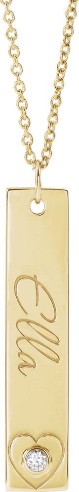 14K Gold Engravable Heart Necklace or Pendant - Rose Gold - view 3