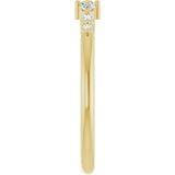 14K Gold Round Natural Diamond Stackable Ring – 2mm Stones - Yellow Gold - view 4