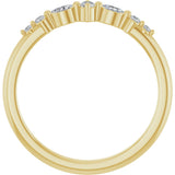 14K Gold Round Natural Diamond Stackable Ring – 2mm Stones - Yellow Gold - view 2