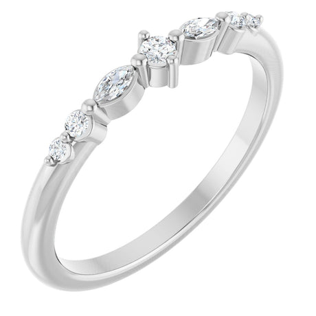 Platinum Round Natural Diamond Stackable Ring – 2mm Stones