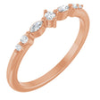 14K Gold Round Natural Diamond Stackable Ring – 2mm Stones - Rose Gold