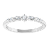 Platinum Round Natural Diamond Stackable Ring – 2mm Stones - view 3