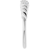 Platinum Round Natural Diamond Accented Dome Ring - view 4