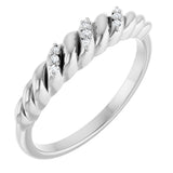 Platinum Round Natural Diamond Accented Dome Ring