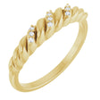 14K Gold Round Natural Diamond Accented Dome Ring - Yellow Gold