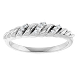 Platinum Round Natural Diamond Accented Dome Ring - view 3