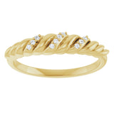14K Gold Round Natural Diamond Accented Dome Ring - Yellow Gold - view 3