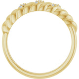 14K Gold Round Natural Diamond Accented Dome Ring - Yellow Gold - view 2