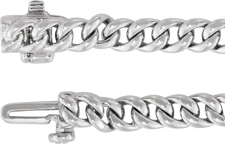14K Gold Round Natural Diamond Accented Link Bracelet – 1mm Stones - White Gold