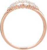 14K Gold Round Natural Diamond Cluster Ring – 2.5mm Stones - Rose Gold - view 2