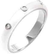 14K Gold Enamel Stackable Ring II - White Gold