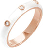 14K Gold Enamel Stackable Ring II - Rose Gold