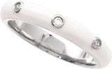 14K Gold Enamel Stackable Ring II - White Gold - view 3