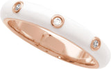 14K Gold Enamel Stackable Ring II - Rose Gold - view 3