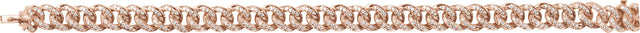 14K Gold Round Natural Diamond Accented Link Bracelet – 1.1mm Stones - Rose Gold - view 2