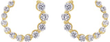 14K Gold Round Lab-Grown Diamond Front-Back Earrings - Yellow Gold - view 2