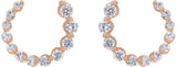 14K Gold Round Lab-Grown Diamond Front-Back Earrings - Rose Gold - view 2