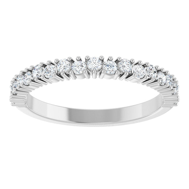 14K Gold Round Lab-Grown Diamond Anniversary Band – 1.7-2.5mm Stones - White Gold - view 3