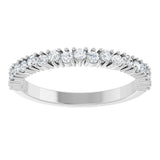 14K Gold Round Natural Diamond Anniversary Band – 1.7-2.5mm Stones - White Gold - view 3