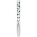14K Gold Round Natural Diamond Anniversary Band – 1.7-2.5mm Stones - White Gold - view 4