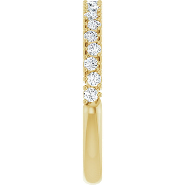 14K Gold Round Lab-Grown Diamond Anniversary Band – 1.7-2.5mm Stones - Yellow Gold - view 4