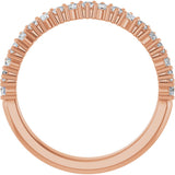 14K Gold Round Lab-Grown Diamond Anniversary Band – 1.7-2.5mm Stones - Rose Gold - view 2