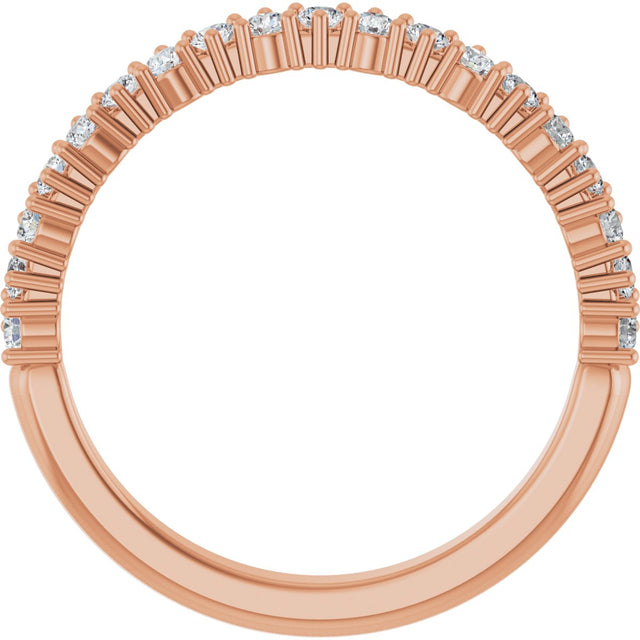 14K Gold Round Lab-Grown Diamond Anniversary Band – 1.7-2.5mm Stones - Rose Gold - view 2