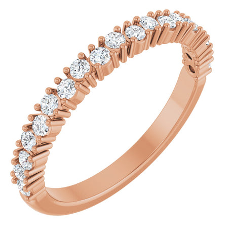14K Gold Round Lab-Grown Diamond Anniversary Band – 1.7-2.5mm Stones - Rose Gold