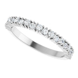 14K Gold Round Natural Diamond Anniversary Band – 1.7-2.5mm Stones - White Gold - view 5