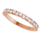14K Gold Round Lab-Grown Diamond Anniversary Band – 1.7-2.5mm Stones - Rose Gold - view 5