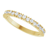 14K Gold Round Natural Diamond Anniversary Band – 1.7-2.5mm Stones - Yellow Gold - view 5