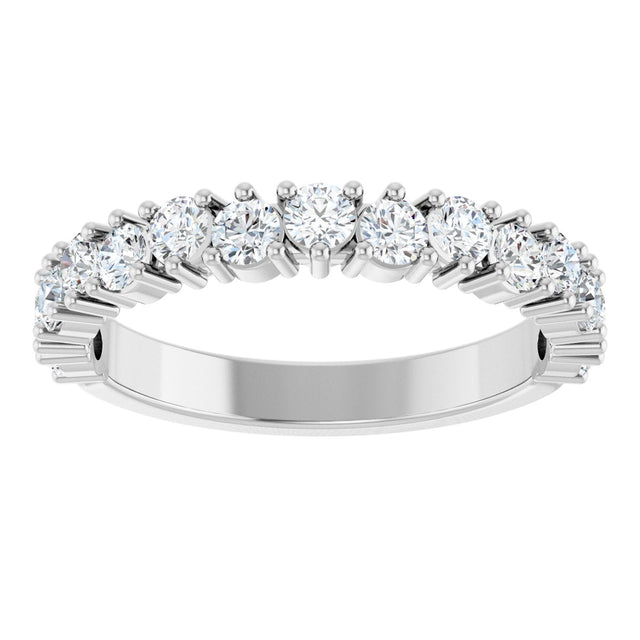 14K Gold Round Lab-Grown Diamond Anniversary Band – 1.7-2.5mm Stones - White Gold - view 3