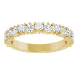 14K Gold Round Natural Diamond Anniversary Band – 1.7-2.5mm Stones - Yellow Gold - view 3