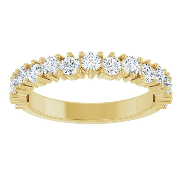 14K Gold Round Lab-Grown Diamond Anniversary Band – 1.7-2.5mm Stones - Yellow Gold - view 3