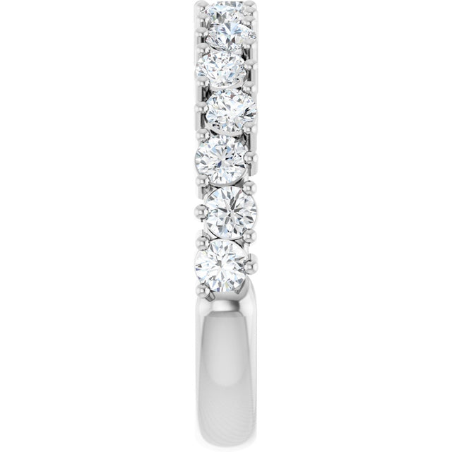 14K Gold Round Natural Diamond Anniversary Band – 1.7-2.5mm Stones - White Gold - view 4