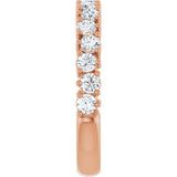 14K Gold Round Lab-Grown Diamond Anniversary Band – 1.7-2.5mm Stones - Rose Gold - view 4