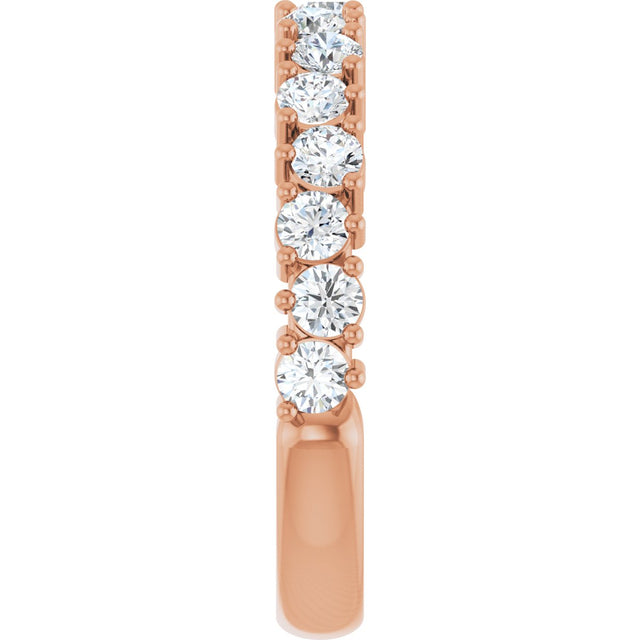 14K Gold Round Lab-Grown Diamond Anniversary Band – 1.7-2.5mm Stones - Rose Gold - view 4