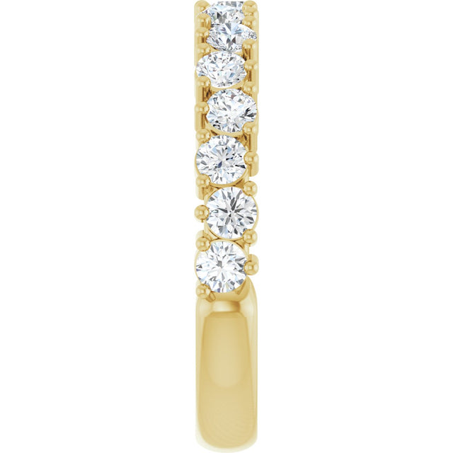 14K Gold Round Lab-Grown Diamond Anniversary Band – 1.7-2.5mm Stones - Yellow Gold - view 4