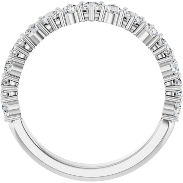 14K Gold Round Lab-Grown Diamond Anniversary Band – 1.7-2.5mm Stones - White Gold - view 2