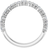 14K Gold Round Natural Diamond Anniversary Band – 1.7-2.5mm Stones - White Gold - view 2