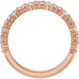 14K Gold Round Lab-Grown Diamond Anniversary Band – 1.7-2.5mm Stones - Rose Gold - view 2