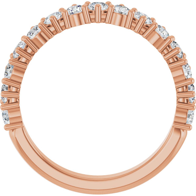14K Gold Round Lab-Grown Diamond Anniversary Band – 1.7-2.5mm Stones - Rose Gold - view 2