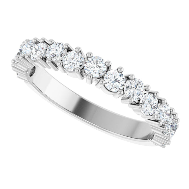 14K Gold Round Lab-Grown Diamond Anniversary Band – 1.7-2.5mm Stones - White Gold - view 5