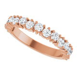 14K Gold Round Lab-Grown Diamond Anniversary Band – 1.7-2.5mm Stones - Rose Gold - view 5