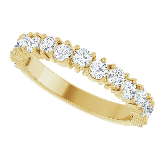 14K Gold Round Lab-Grown Diamond Anniversary Band – 1.7-2.5mm Stones - Yellow Gold - view 5