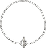 14K Gold Round Natural Diamond Accented Toggle Bracelet - White Gold - view 2